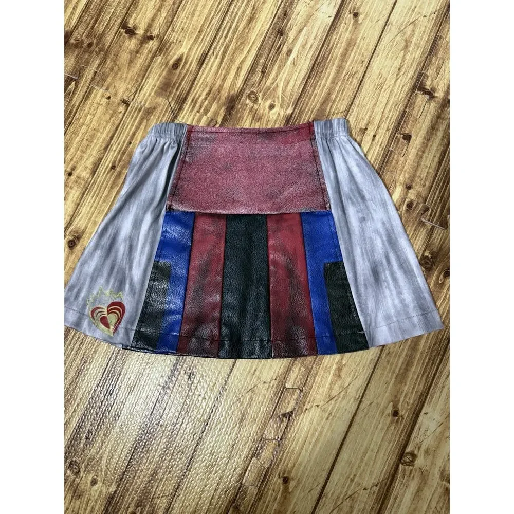2 Pc Disney Descendants 3 Evie Faux Leather Jacket, Shirt, Skirt Costume Sz 5/6